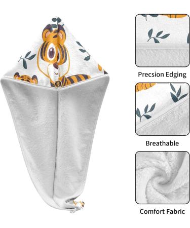 Buy Seamless Cartoon Tiger Hair Towels - Super Absorbent Quick Dry 2 Pack for Women & Girls - Buy Online on GoSupps.com