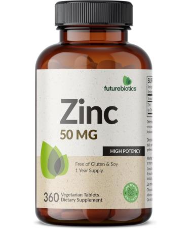 Futurebiotics Zinc 50 MG High Potency 1 Year Supply - Non-GMO 360 Vegetarian Tablets - Buy Online on GoSupps.com