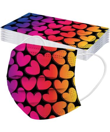 ZQP 20PCS Valentine's Day Design Disposable 3ply Face Bandanas Elastic Earloop Pr-otective Breathable Comfortable FaceDecors for Adults - Buy Online on GoSupps.com
