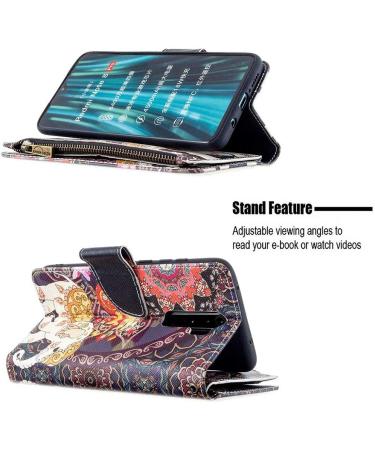 Miago 9 Card Slots Leather Cover for Xiaomi Redmi Note 8 Pro - Colorful Zip Flip Wallet Case & Protective PU Leather Shell - Buy Online on GoSupps.com