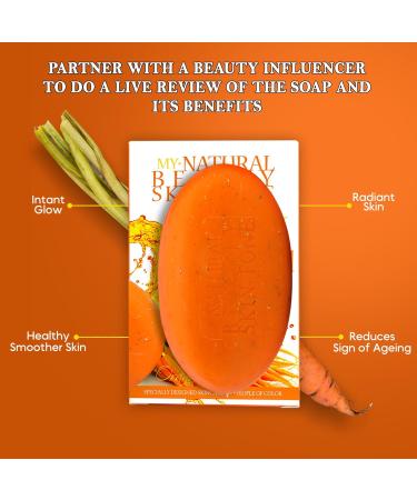 Clear Essence My Natural Beauty Skin Tone Carrot Oil Bar Soap 173g - Buy Online on GoSupps.com
