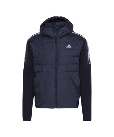 adidas male Adult Essentials Insulated Hooded Hybrid Jacket jacket (midweight) XL legend ink