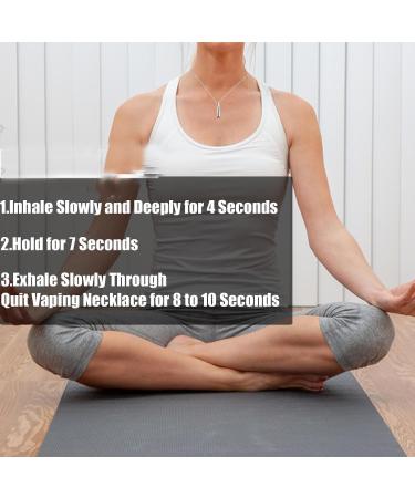 Breathlace Quit Vaping Necklace - Stress Relief Anapana Breathing Necklace for Women Men (2PCS Black & Silver) - Buy Online on GoSupps.com