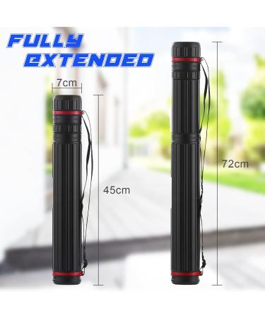 TOOYFUL Extendable Poster Tube 18-28'' with Shoulder Strap - Portable Storage for Documents, Blueprints, Drawings, Art - Black - Buy Online on GoSupps.com