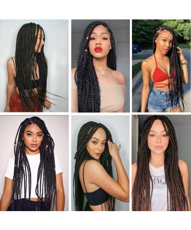 Pre Stretched Braiding Hair 30 Inch 8 Packs - Professional Synthetic Fiber Crochet Twist Braid Extensions in 1B - Buy Online on GoSupps.com