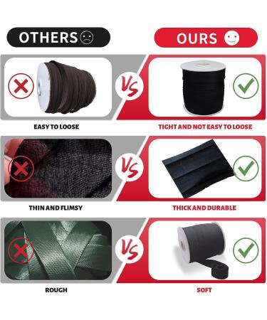 Black Double Fold Bias Tape 1 Inch x 55 Yards - Sewing, Quilting, Binding - Polyester Non-Stretch - Bulk Bias Tape for Apparel Craft - Buy Online on GoSupps.com