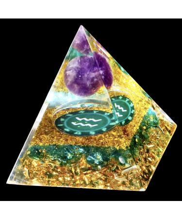 XIANNVXI Aquarius Tower Healing Crystals Tower Crystal Tower for Positve Energy Aquarius Gifts for Women Men Orgone Tower Spiritual Gifts for Healing Meditation Reki Bring Luck L - Aquarius