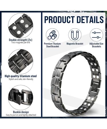 Buy Titan Magnetic Tape Bracelet for Men | Adjustable 2-Row Magnetic Stark Bracelet - Black Tools & Bag Included - International Shipping Available - Buy Online on GoSupps.com