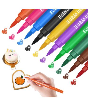 Food Coloring Markers, Double Sided Food Coloring Pens with Fine & Thick Tip, Edible Gourmet Writer Food Grade Decorator Pens for Decorating Cookies, Cakes, Fondant, Desserts, Easter Eggs Writing