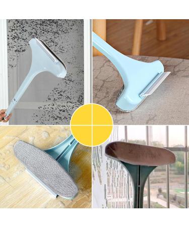 Dirfuny Window Screen Cleaning Brush Glass Cleaning Scraper | Reusable Window Cleaner Tool Wet And Dry Dual-Use Washing Equipment For Countertops Wall Wardrobes Sofa Blue - Buy Online on GoSupps.com