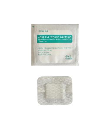 Sterile Non Woven Gauze Island Wound Dressings Sterile Large Size 5cm x 7.5cm (Box of 25) Self Adhesive Absorbent and Breathable Plasters 5x7.5