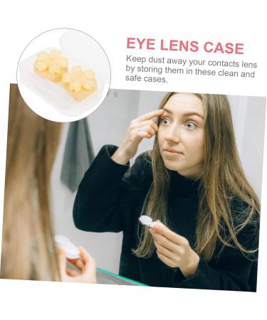 Kalafina Mini Contact Lens Container with Mirror - Eye Care Storage Box - Yellow 7x4.5x2.5cm - International Shipping Available - Buy Online on GoSupps.com
