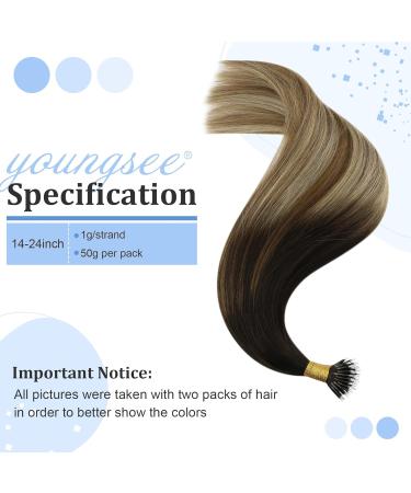 Youngsee Nanoring Extensions | Balayage Real Hair 55cm | Brown Blonde 1g Nano Rings | Remy Smooth 50g #2/6/24 - Buy Online on GoSupps.com