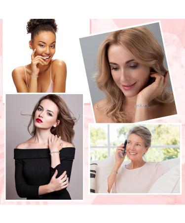 Magnetic Hard Band for Women | Titanstahl Magnetic Bracelet with Distance Tool & Crystal | Adjustable Silver Bangle | Perfect Birthday & Anniversary Gift - Buy Online on GoSupps.com