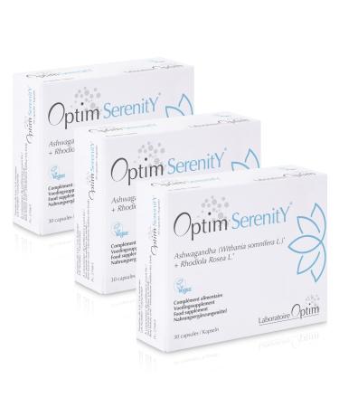 OPTIM Serenity Pack 3 x 30 g lules Ashwagandha & Rhodiola Compl ment ashwagandha anti stress naturel s r nit & quilibre motionnel Sommeil r parateur - capsules v gan
