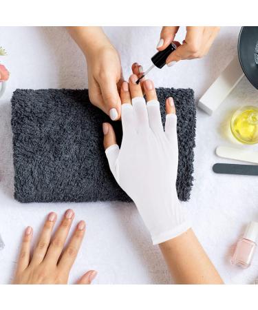 ANCIRS UV Gloves for Gel Nail Lamp Anti UV Gloves for Nail Art DIY Accessories Gel Manicure UV Shield Gloves for Hand Skin Care Protection- White 1 Pair White - Buy Online on GoSupps.com