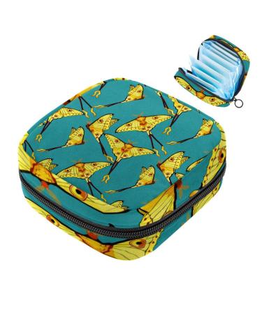 Portable women's binding-storage bags menstrual cup pocket female menstrual pads bags for teenage girls tampons for the first period yellow butterfly turquoise