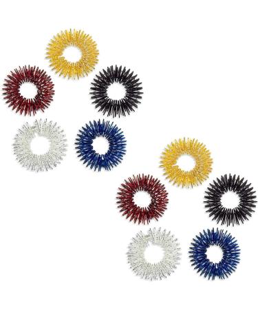 Ultnice 5-Piece Spiky Sensory Finger Rings - Acupressure Massager & Fidget Toys for Pain Relief (Gold Silver Black Blue Red) | International Shipping - Buy Online on GoSupps.com