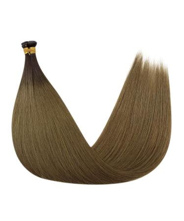 Youngsee Genius Weft Extensions | Real Hair 60cm Brown Ombre - Soft Virgin Hair | #R3/8 - Premium Quality Dress Extensions - Buy Online on GoSupps.com