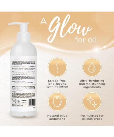 Dark Self Tanning Lotion for Face & Body - Hydrating Sunless Tanner for a Natural Streak-Free Olive with Vitamin E C & Aloe - Fast-Drying Dark Self Tanner for Sensitive Fair & Pale Skin - 8 fl oz - Buy Online on GoSupps.com