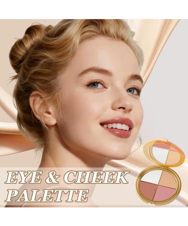 Glow Wardrobe Eye & Cheek Palette - 4-Shade Highlighting & Blush Makeup Palette with Silky Blendable Texture Long-Lasting Gl - Buy Online on GoSupps.com