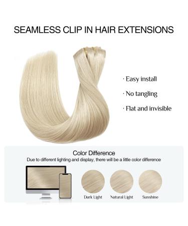 Doores Real Hair Extensions Clip-In | Light Platinum Blonde 50cm | 20 Inch | 7 Pieces 110g Remy Human Hair | Seamless Natural Real Hair Extensions - Buy Online on GoSupps.com
