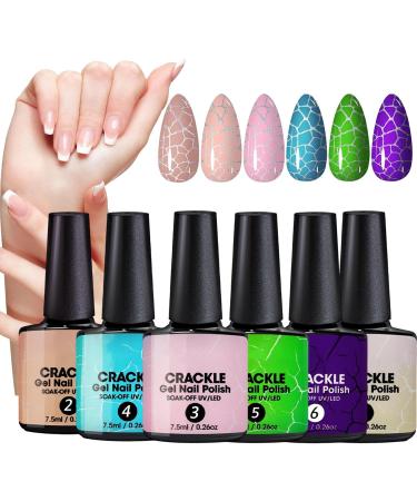 Crackle Gel Nail Polish Kit UV LED Lamp for Crackle Gel Nails for Women | Compact Kit for Girlfriend Sister Woman - Buy Online on GoSupps.com
