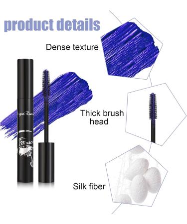 JCUGSBS 2Pcs Blue Purple 5D Telescopic Mascara for Eyelashes Waterproof Wearresistant Long Lasting Colored Mascara Voluminous Curling NonClumping Mascara False - Buy Online on GoSupps.com