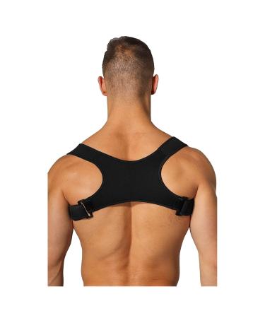 PLASTIFIC Neoprene Unisex Posture Corrector Upper Back Brace for Clavicle Support Adjustable and Breathable Providing Pain Relief from Neck Back & Shoulder (1 x Back Posture Corrector)
