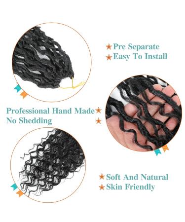 24 Inch 8 Packs Goddess Locs Crochet Hair - Natural Looking Bohemian River Goddess Faux Locs for Black Women (1B) - Trendy & Edgy Style - Buy Online on GoSupps.com