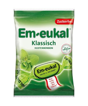 Buy EM-eukal Coughing Candy Classic - Sugar-Free & Lactose-Free Lollipops with Eucalyptus Oil & Menthol - Large 10x75g Pack | International Shipping - Buy Online on GoSupps.com