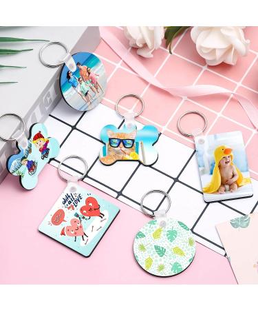 120Pcs Sublimation Keychain Blanks Bulk with Keyrings | DIY MDF Blanks | Double-Sided Printed Heat Transfer | 4 Shape Sublimation Blank Keychain - Buy Online on GoSupps.com