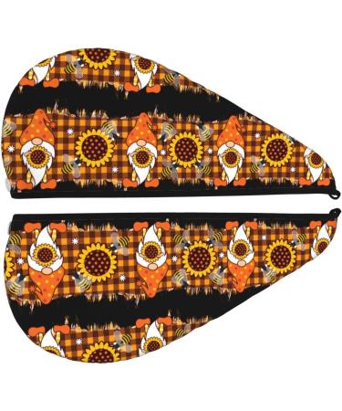 Sunflower Gnomes & Bees Microfiber Hair Towel - Super Absorbent Coral Velvet Wrap for Long Curly & Thick Hair - Buy Online on GoSupps.com