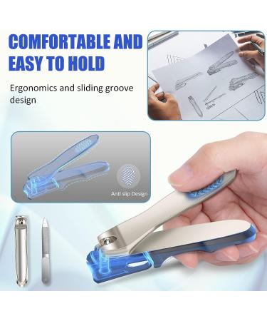 Dr. MODE Easy Grip 360 Rotary Toenail Clippers for Men Seniors - Ultra Sharp Stainless Steel Nail Cutters with Long Handle and Nail File - Buy Online on GoSupps.com