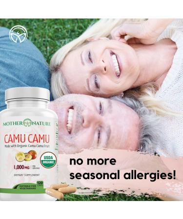 Organic Camu Camu Vitamin C Capsules 1000mg - Immune Support & Anti-Aging Supplement - Vegan Non-GMO - 120 Count - Buy Online on GoSupps.com