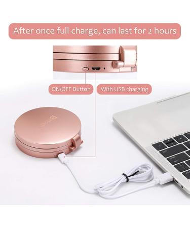 B Beauty Planet 20X Magnifying Mirror with Light - Portable Travel Makeup Mirror with Rechargeable LED Ring Light - 4inches Rose Gold - Buy Online on GoSupps.com