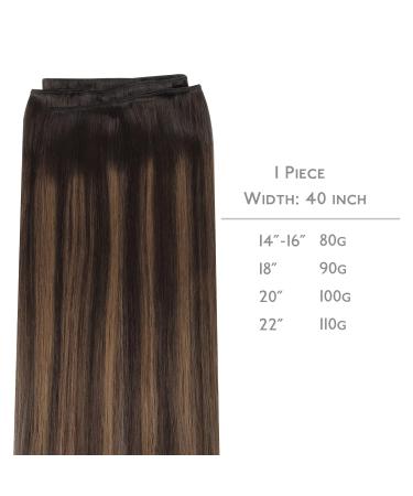 Shop 35cm 80g Balayage Real Hair Extensions - Dark Brown to Chestnut Brown Sew-In Wefts - Buy Online on GoSupps.com