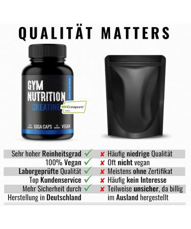 Premium Creapure Creatine Capsules - High Dose 100% Pure Vegan - Monthly Supply in Germany - Buy Online on GoSupps.com