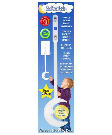 KidSwitch Light Switch Extender for Kids (2 Pack) - Award Winning, Easy Grab Handle, Glow-in-The-Dark