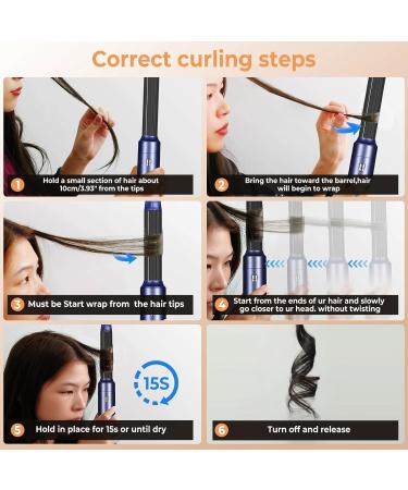 Blow Dryer Brush 6 in 1 Set - Ionic Hair Dryer Curling Wand & Straightener - Fast Drying Thermal Brush (Blue) - International Shipping Available - Buy Online on GoSupps.com