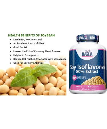 Soya Isoflavones 80% Extract Capsules x 100 - Non-GMO Hormonal Health Support - Buy Online on GoSupps.com