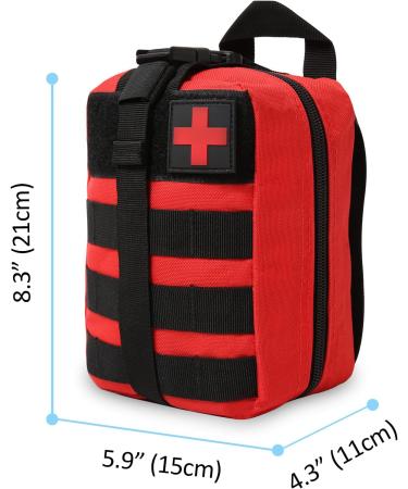 Buy Bituor Tactical First Aid Kit - Molle Pocket Bag Waterproof EMT Pouch for Camping Travel & Adventure (Red) - Buy Online on GoSupps.com