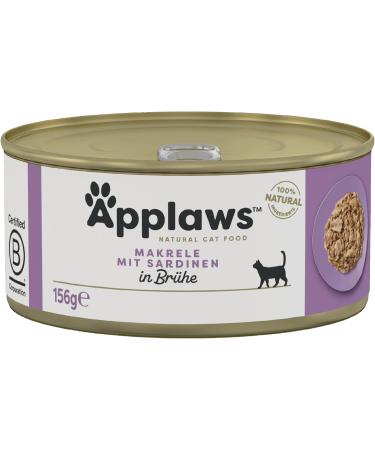 Applaws 100% Natural Wet Cat Food - Mackerel & Sardine in Broth (24 x 156g) - Premium Cat Nutrition - Buy Online on GoSupps.com