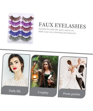 5 Pairs Colored False Eyelashes Fake Realistic Eyelashes Colored Fake Eyelashes False Eyelashes Halloween Colorful Fake Eyelashes Diy Fake Lashes 3d Natural Clothing Imitation - Buy Online on GoSupps.com