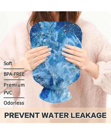 Oarencol Hot Water Bottle with Soft Cover - Ideal for Hot & Cold Compresses | Blue White Gold - Buy Online on GoSupps.com
