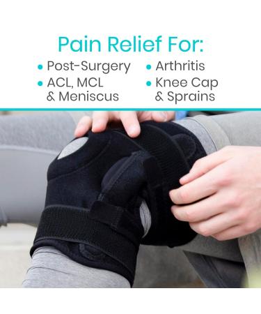 Vive Hinged Knee Brace for ACL & Meniscus Tear - Lightweight Breathable Open Patella Support with Side Stabilizers - Adjustable Comfort for Men & Women - Small Size - Buy Online on GoSupps.com