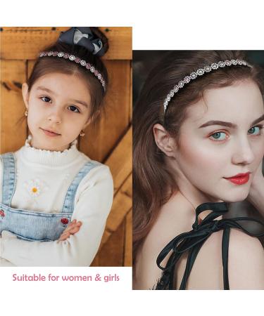 Wecoe 5pcs Non-Slip Fashion Headbands for Women & Girls - Crystal Rhinestone Hair Accessories in Pink, Purple, Silver, Blue - Fancy Comb Style with Teeth - Buy Online on GoSupps.com