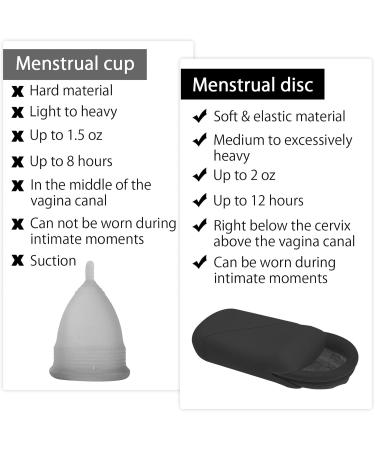 Menstrual Cups 2 Menstrual Disc Moon-Cup Period Cup Moon Cups for Periods Period Cups for Women Conception Cup Tampon Ob Pad & Cup Alternative Medical Grade Silicone Small & Large Sizes (Black) - Buy Online on GoSupps.com
