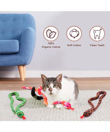 Interactive Snake Catnip Toys for Indoor Cats - Set of 3 Chew Toys for Dental Health and Playtime - Ideal Gift for Cat Lovers - Buy Online on GoSupps.com