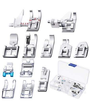 12 Pieces Sewing Machine Presser Foot Set Sewing Machine Spare Parts Accessories Multifunctional Sewing Foot Presser for Most Sewing Machines